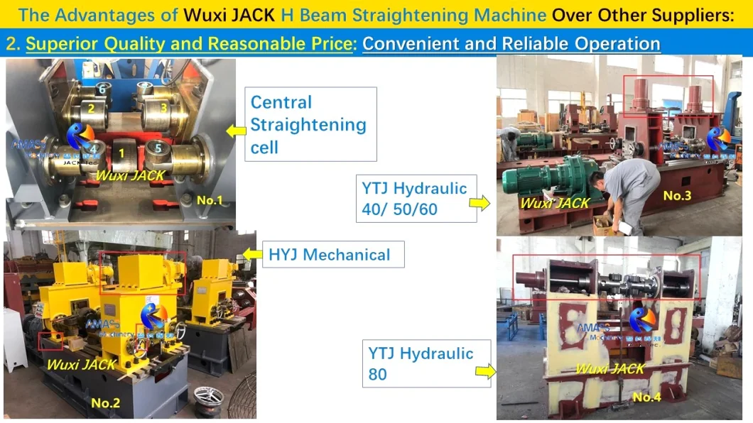 Hydraulic Vertical Horizontal Longitudinal Steel Structure I H Beam Flange Straightening Machine